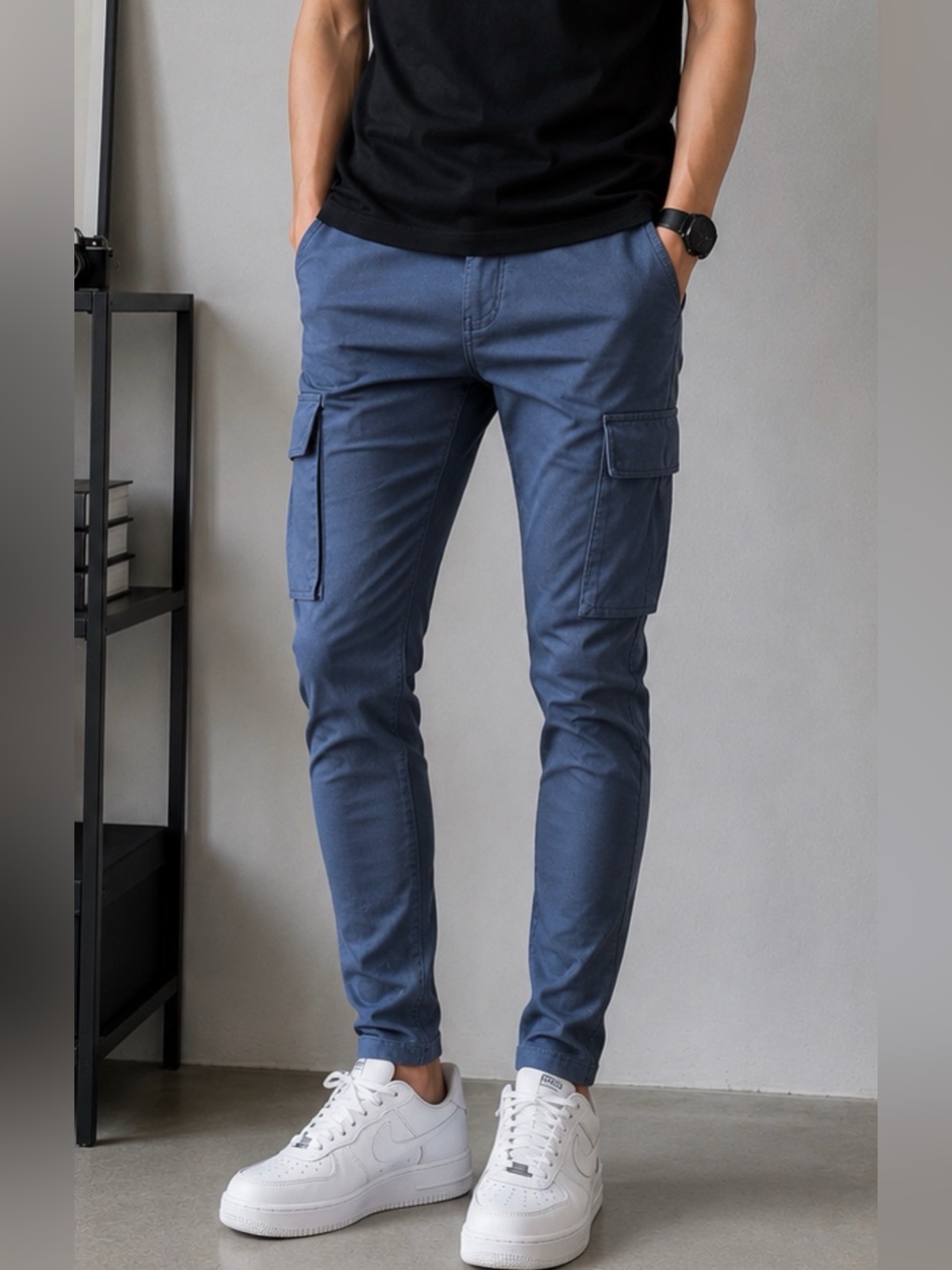 Horst Men’s Blue Slim Fit Cargo Pencil Pants Size 29